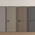 Modern Swing Doors With Wood Grain And Solid Color Designs For Home Interior 3d model