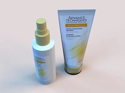 Advance Technology Hydrating Skincare Spray And Moisturizing Cream With White Gold Packaging 3d model