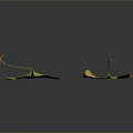 Spotted Green And Yellow Plant Leaves On Gray Gradient Background With Reflections