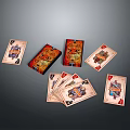 Artistic Playing Cards Set With Colorful Patterns For Home Household Items 3d model