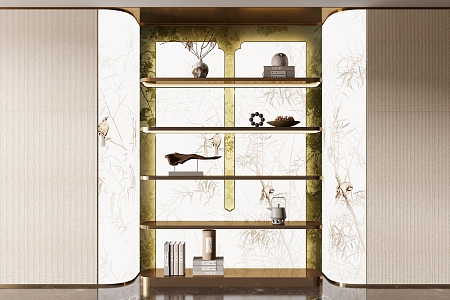 New Chinese-style Display Cabinet Decorative Cabinet 3d model