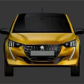 Yellow Modern Compact Car With Black Roof Sleek Design And Black Wheels