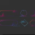 Colorful Geometric Wall Decor With Various Shapes Gradient Colors And Shadow Effects