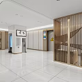 Modern Elegant Reception Area With Wooden Walls White Floor Tiles Glass Partitions And Display Wall
