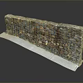 Outdoor Stone Wall Construction With Irregular Mixed Color Stones And Concrete Base