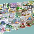 Colorful Miniature Interior Scene Models With Various Room Styles And Detailed Designs