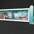 Langya Ancient City Themed Photo Spot With Scroll Design Ancient Style Figures And Pine Tree