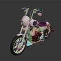 Shiny Classic Motorcycle In Silver And Black With Chrome Parts On Dark Reflective Background