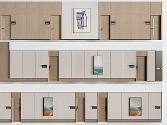Modern office aisle company aisle hotel aisle corridor 3d model