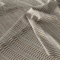 Textured Woven Fabric Featuring Geometric Striped Pattern In Beige Brown And Gray Tones 3d model