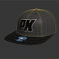 Stylish Gray Cap Design With PK Logo And Blue Brim Accent