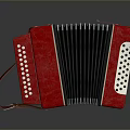 Red Accordion Daily Living Essential with Black Bellows and White Perforated Key Buttons