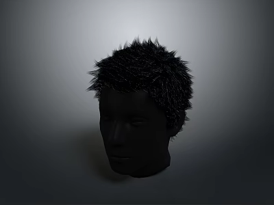 Medical Device Human Head Anatomical Model With Fluffy Black Hair For Medical Training 3d model