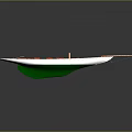 Vibrant Model Sailboat With Orange Deck White Green Hull And Sail Details