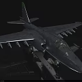 Detailed Grey Military Fighter Jet With Green Tail Fin Yellow Markings And Wing Weapon Mounts