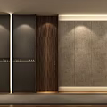 Elegant Hotel Corridor With Wooden Panels Soft Lighting Room Number Signs And Carpeted Floor