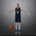 Man Wearing Thunderbirds Basketball Jersey Number 44 Standing With Arms Outstretched And Basketball
