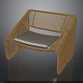 Natural Handwoven Rattan Leisure Chair With Soft Comfortable Seat Cushion For Modern Home Living Space