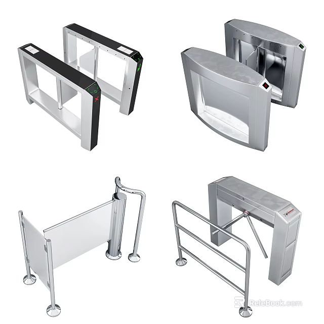 Public Facilities Security Access Control Turnstiles With Automatic Metal Gates And Entry Systems 3d model