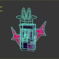 Purple Computerized Magic Wonder Vending Machine With Neon Lights And Stars