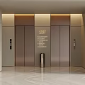 Elevator in High end Commercial Building with 20th Floor Sign Marble Floor and Modern Lighting Design