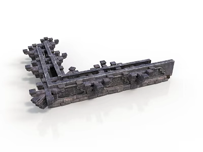 Ancient Architectural Wooden Structure Featuring Complex Intricate Timber Components And Craftsmanship 3d model