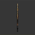 Ornate Battle Axe for Game Movie Character With Intricate Metal Design And Blue Glowing Gem
