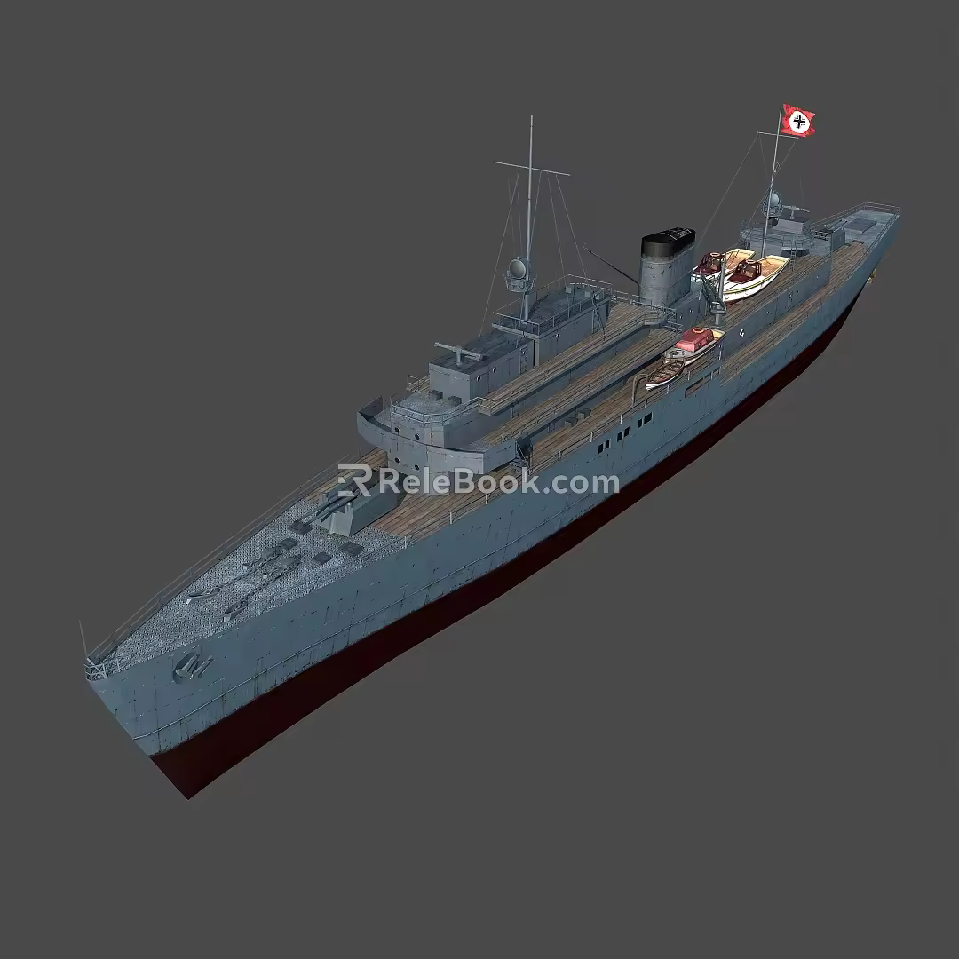Modern warship frigate Peter 3d model