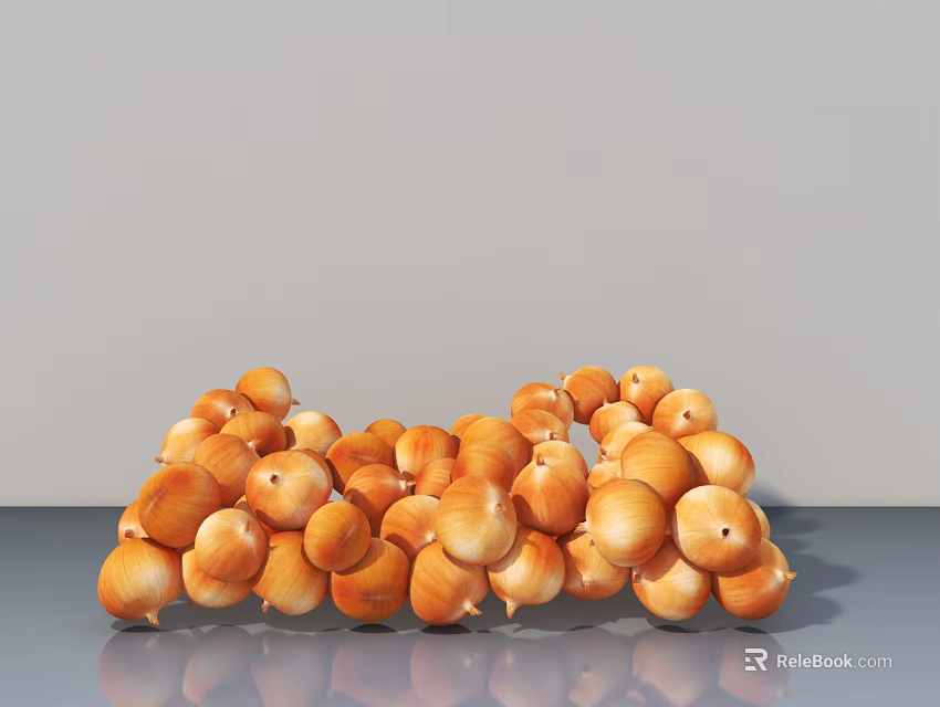 Cute Small Orange Onion Shaped Doll Display On White Background Surface 3d model 