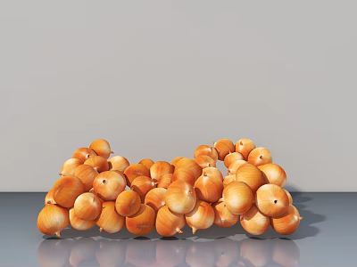Cute Small Orange Onion Shaped Doll Display On White Background Surface 3d model