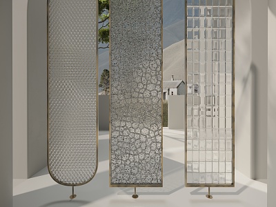 Art glass brick partition 3d model