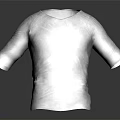 Gray T-shirt 3D Model With Textured Fabric And Short Sleeves Design