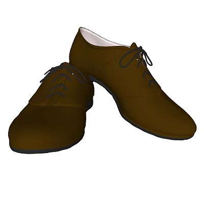 Brown Classic Lace Up Shoes For Daily Casual Wear With Comfortable Fit 3d model