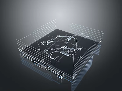 3D Wireframe Landscape Design Featuring Structural Lines And Detailed Layout 3d model