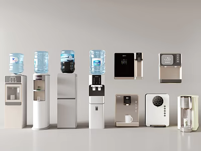 Different Types Of Household Appliances Including Water Dispensers And Coffee Makers 3d model