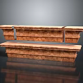 Stone Architectural Decorative Components With Brown Layered Carved Textures