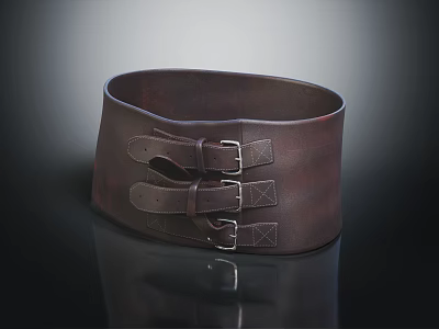 Stylish Leather Belt With Double Buckle Design High Quality Adjustable Waist Accessory 3d model