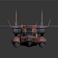 Futuristic Red Winged Spacecraft With Sci Fi Design For Cosmic Exploration