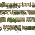 Various Wooden Garden Fence Designs With Climbing Plants And Different Patterns