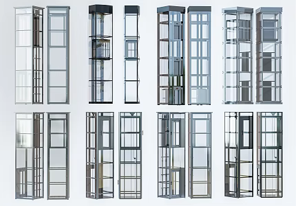 Modern Elevator Sightseeing Elevator Steel Frame Elevator Room Glass Elevator Lift 3d model
