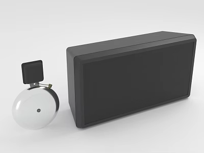 White Circular Speaker And Black Rectangular Audio Device Design 3d model