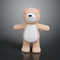 Cartoon Bear Toy With Light Brown White Belly Closed Eyes Blush Cheeks And Outstretched Arms