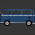 Blue Vintage Volkswagen Bus Featuring Classic Exterior Design And Retro Style Look