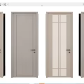 Modern Gray Swing Doors With Various Panel Styles And Glass Insert Designs 3d model