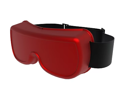 Red Eye Massager With Black Strap Comfortable Ergonomic Design For Relaxation 3d model