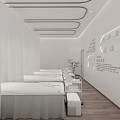 Modern Luxury Beauty Salon Interior With White Reception Sofa And Wooden Floor