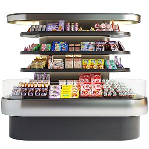 Modern Container Beverage Shelf Beverage Food Supermarket Shelf Supermarket Goods 3d model