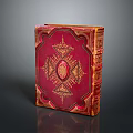 Vintage Red Cover Book With Intricate Gold Decorations And Classic Elegant Design