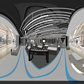 Modern Stone Exhibition Showroom With Display Counters LED Strip Lights And B1 B2 C1 Sections