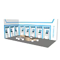 Modern 24 Hour Government Service Hall Interior With Self Service Kiosks Digital Screens And Seating